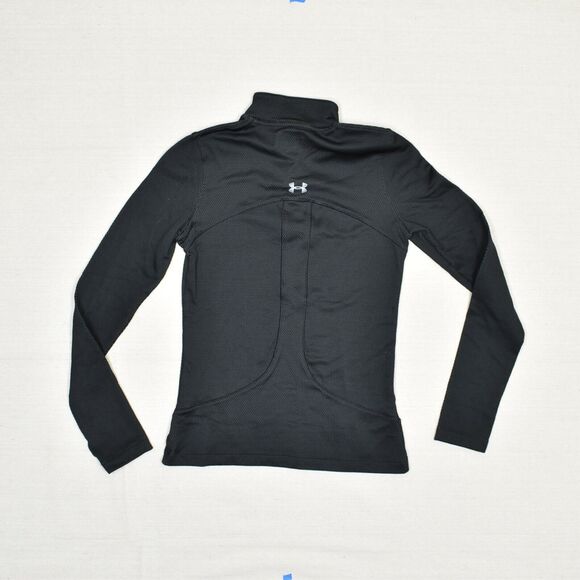 Under Armour Women 1/4 Zip Pullover Sweatshirt Polyester Black M Fitted Coldgear - Picture 3 of 8